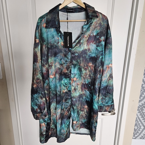 Pretty Little Thing Oversized Shirt SZ 14 - Picture 3 of 9